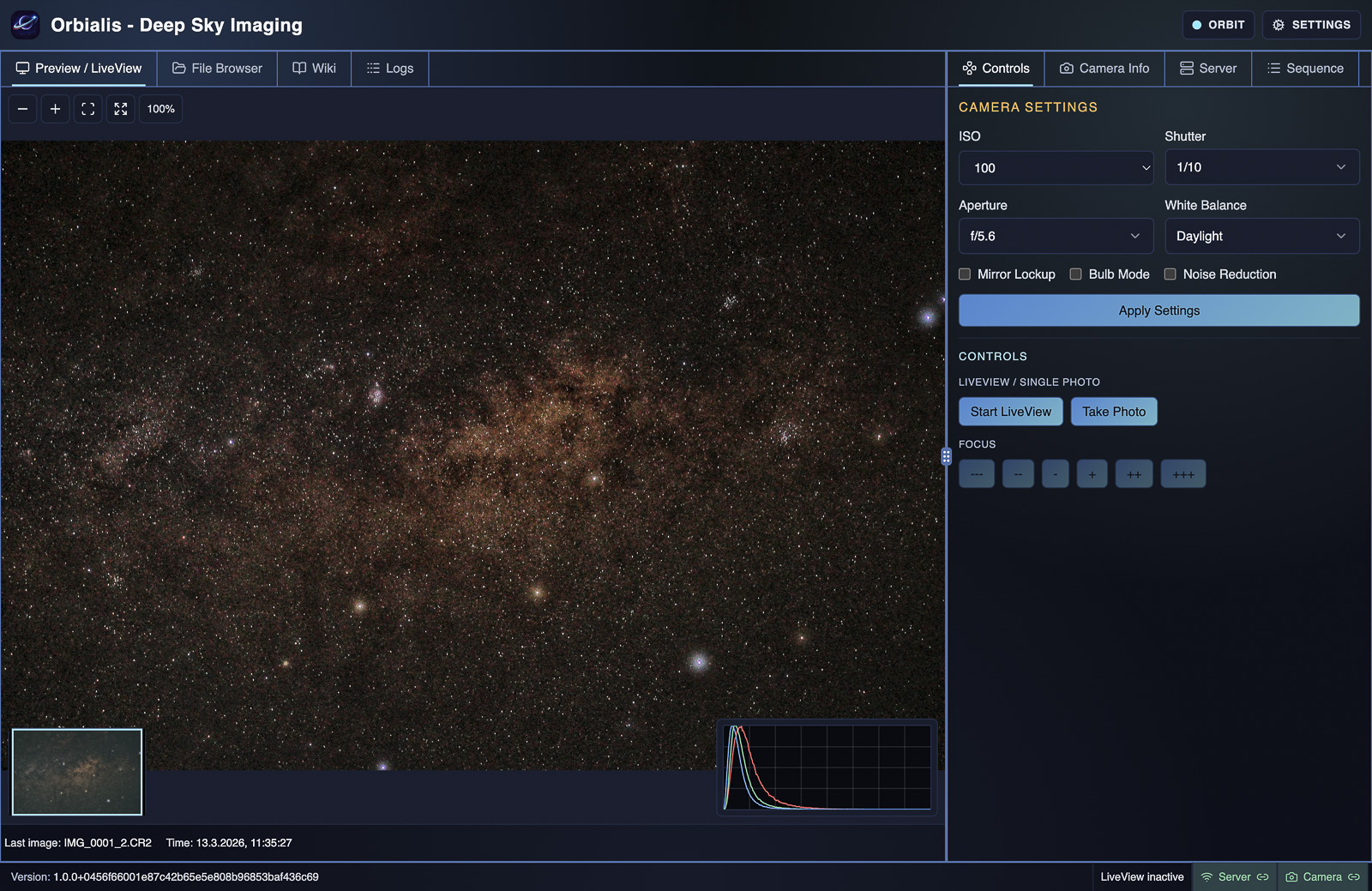Orbialis application interface preview